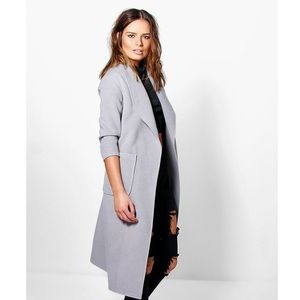 Shawl coat light grey
